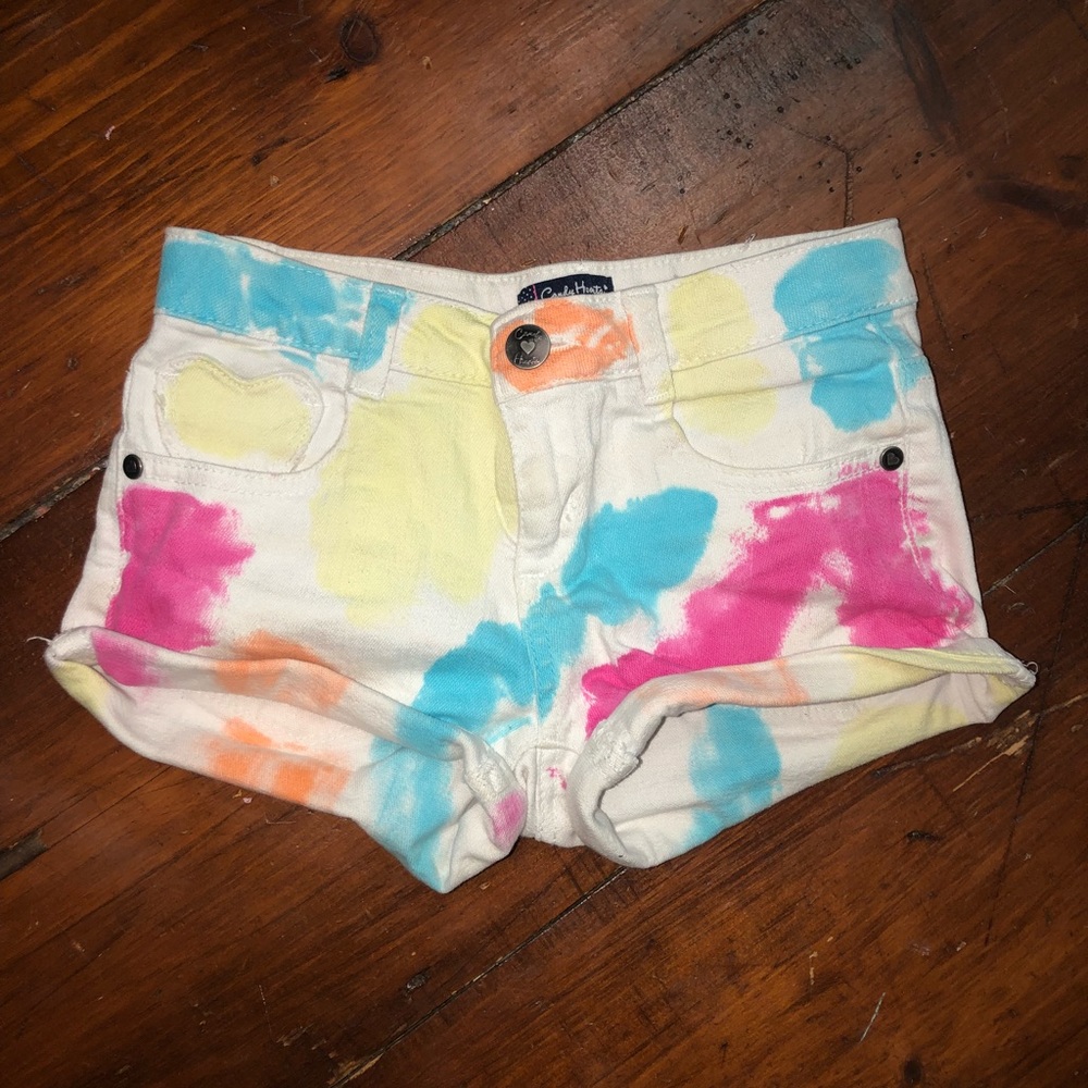 watercolor jean shorts for girls!!